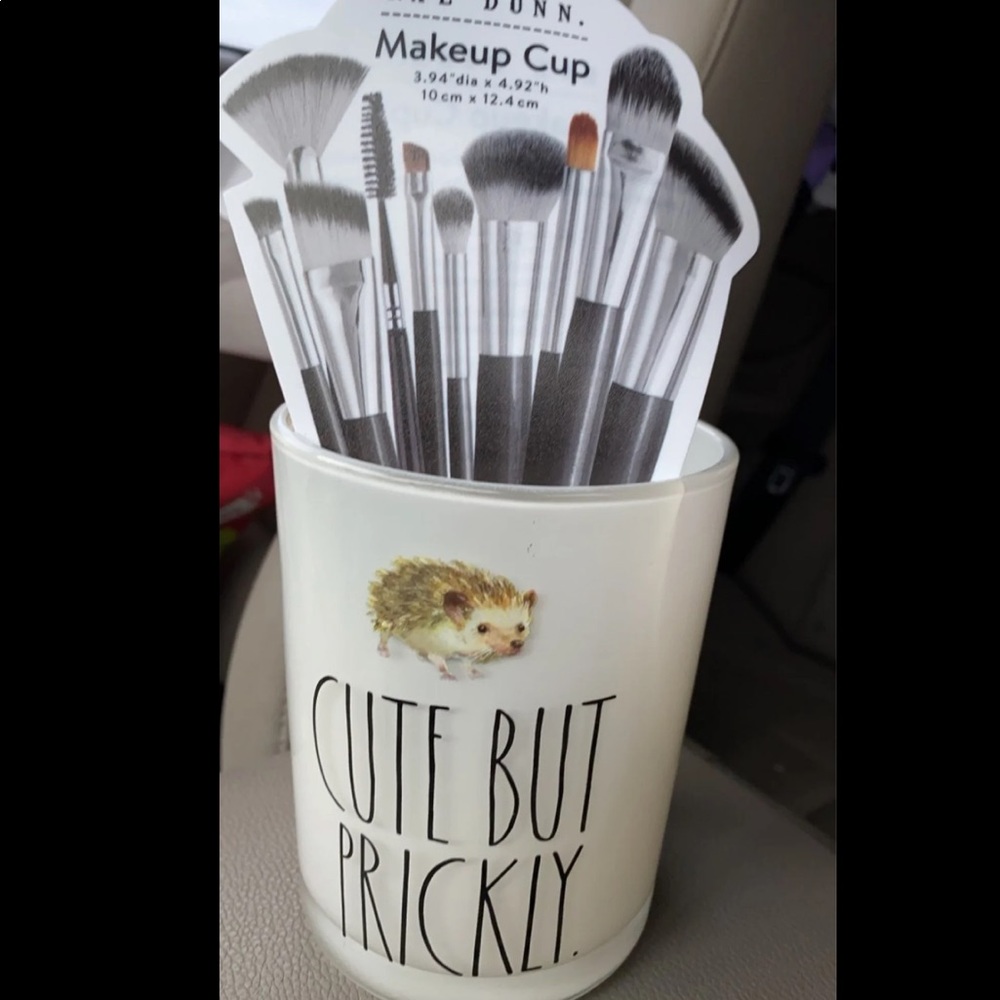 SOLD. Rae Dunn CUTE BUT PRICKLY Makeup Cup ✨Rare✨